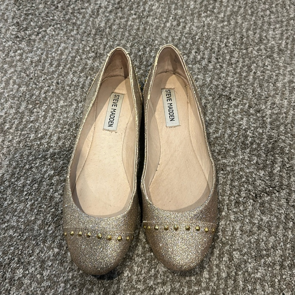 Women’s Steve Madden Rose Gold Glitter Flats